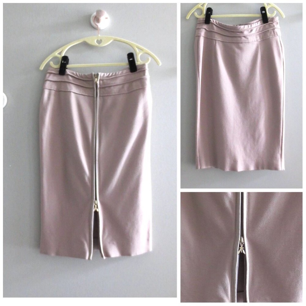 PATRIZIA PEPE ITALY STRAIGHT SKIRT MIDI PINKBEIGE Sz-40